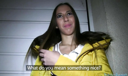 Public Agent seduced amateur bitch and banging her little snatch