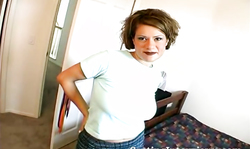 Casting lady with huge natural tits is a perfect fuck doll