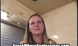 Amateur lady with very saggy boobies is sucking a big boner