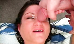 Gangbanged whore enjoys Cum On Her Face after hardcore sex