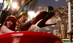 Sparkling redhead Maitresse Madeline Marlowe and a foot fetish slave