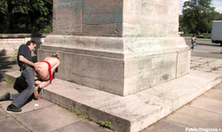 Sexy girl Kitty is getting fucked right on the monument