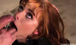 Dominated redhead Penny Pax is getting face fucked