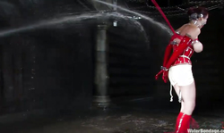 Fancy latex bitch Mz Berlin dunked with ice water