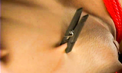 Helpless Penny Barber loves red ropes and massive vibrators