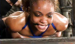 Black bitch Sinnamon Love covered with ice water