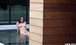 Lusty Ashley Adams is performing an outdoor oral sex