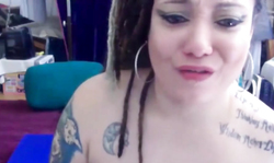 Chunky latina with tattooed body