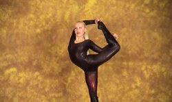 Blonde with awesome flexible body demonstrates weird poses