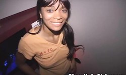 Awesome ebony cheerleader eats tasty cocks in Gloryhole