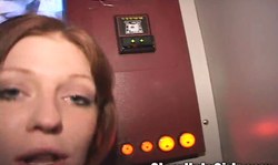 Tattooed white teen is sucking BBCs in the Gloryhole