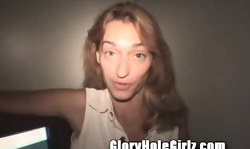 Dick-swallowing young lass gets her mouth fucked in Gloryhole