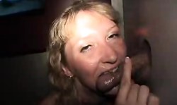 Beautiful girl is swallowing tasty cumshots in the Gloryhole