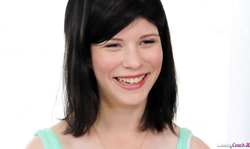 Brunette shows off her ass at Casting Couch X!