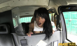 Perverted driver bangs with astonishing slut at the backseat