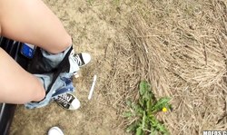 Stranded Teens bitch Beatrix Glower have sex with a driver