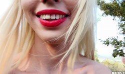 small-tit blondie Kimber Delice enjoys outdoor sex