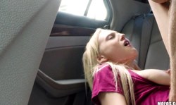 Busty girlfriend Mila Evans cheat on her bf with a driver