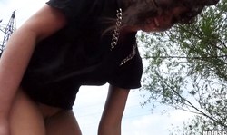 big-ass babe Niki Sweet enjoys outdoor sex in doggy style pose