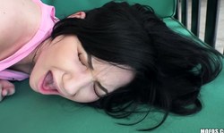 Karly Baker enjoys the doggy style pose sex on the sofa