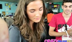 Cock-loving Molly Jane want to suck a dick in public place