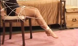 Very tight bondage for a big-boobed doll Amber Michaels